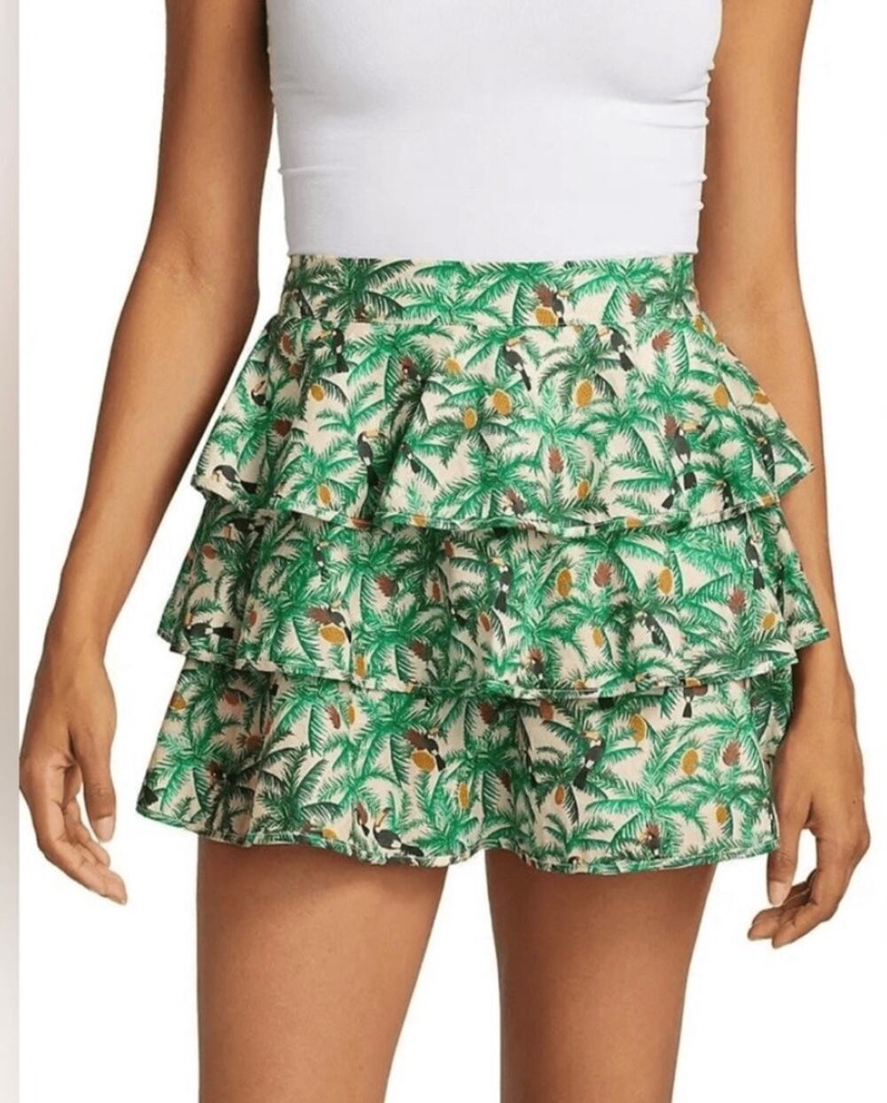 Farm Rio Mini Toucans Layered Mini Skirt Sz. S